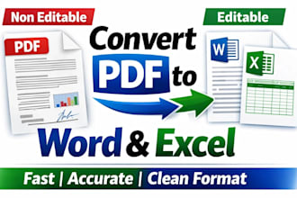 convert scanned PDF to word or excel with accurate typing