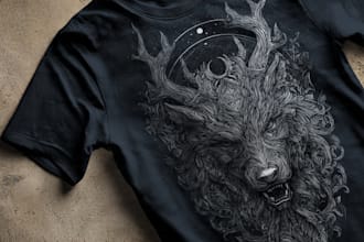 draw custom t shirt dark art illustration