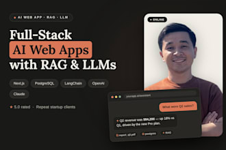build full stack ai integrated nextjs app with postgresql and rag