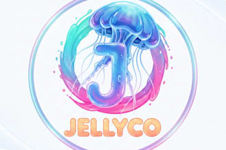 design a cute and colorful jelly logo for your brand