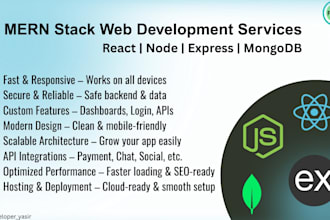 create react, node, mongodb mern stack web development services