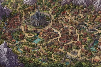 do fantasy map illustration vector map and more