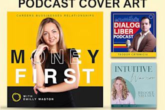design a premium podcast cover art