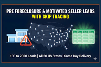 provide pre foreclosure and motivated seller leads with skip tracing