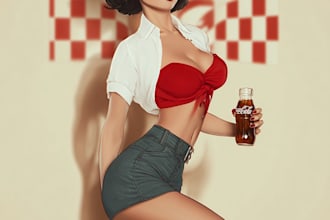 design a custom rockabilly pin up girl or tattoo design