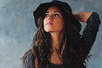 paint top notch acrylic portrait painting for you