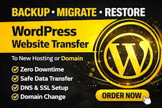 migrate or transfer your wordpress website to new hosting or domain