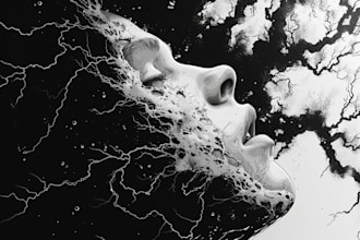 create horror, dark, gore comics or manga illustration