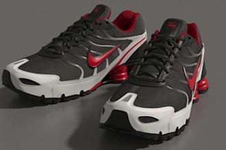 do 3d shoe modeling, 3d footwear design, 3d shoe rendering, and 3d animation