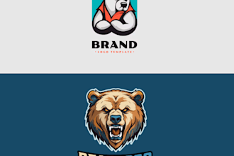 design bear, wildlife, animal, mascot, wild, nature, strength and fierce logo