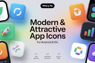 design modern and attractive app icon for android and ios