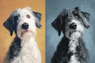 create a custom disney style pet portrait from your photo
