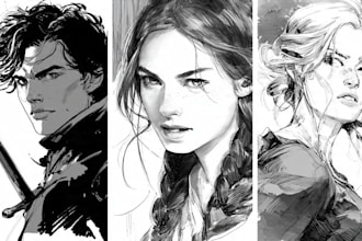 draw black and white illustrations