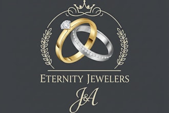 design a stunning wedding rings logo for your brand