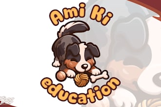 create cute bold animal mascot logo for pet or brand