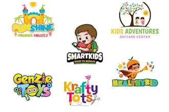 design modern children, kids, day care custom logo for you