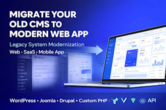 migrate wordpress, joomla or drupal site to modern web mobile app