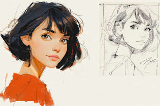 draw artistic cartoon caricatures