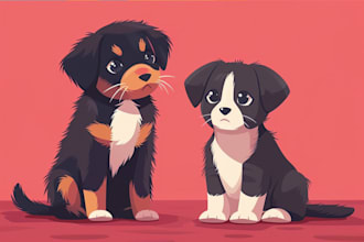 draw a pet, dog portrait in my art style
