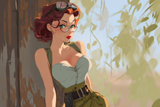 turn your photo into a custom vintage pin up girl illustration