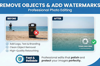 remove object or add watermark, logo, text, and photo editing