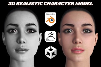 create realistic 3d head model for 3d printing, vrchat avatar, game character