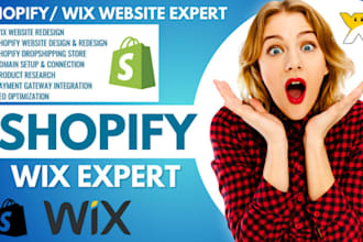 design shopify store, redesign wix website, update shopify website, wordpress