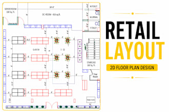 design professional retail store layout in autocad 2d