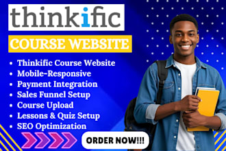 design and build a high converting thinkific course website