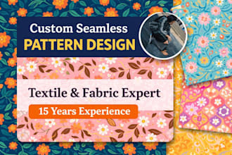 create unique seamless pattern textile and surface  pattern design