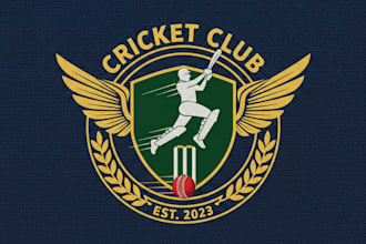 design a dynamic cricket logo for your team or brand