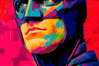 illustrate a superhero pop art portraits