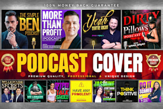 design podcast artwork, podcast design, album cover, itunes or podcast cover art