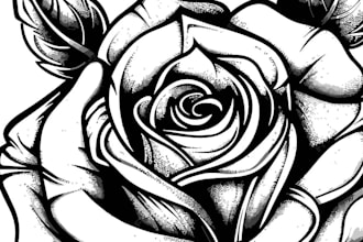 design line art traditional tattoo and tshirt design