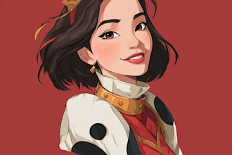 beautiful portrait in disney cartoon