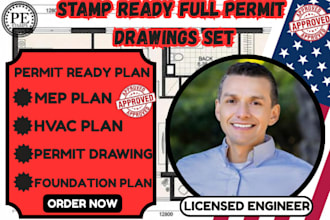 do michigan,ohio,tx,ny,ca full permit set,mep plan,hvac plan,foundation plan