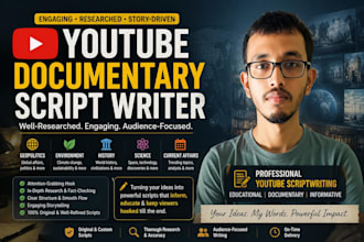write youtube documentary video scripts