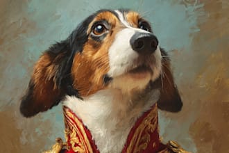 create a cute disney pet portrait illustration