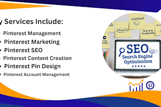 setup,mange and SEO pinterest marketing for blog and business