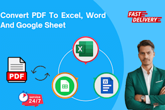 convert PDF to excel, word and google sheet