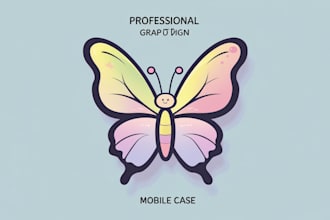 do cute butterfly logo mobile case design 1 day