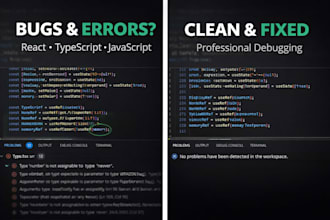 fix react, typescript and javascript or frontend bugs fast