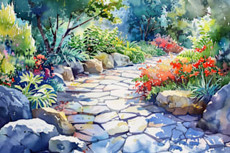 make watercolor landscape design