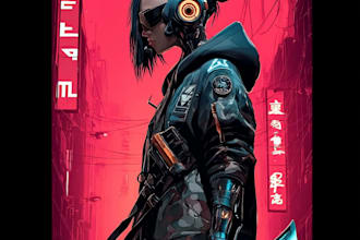 draw cyberpunk character art