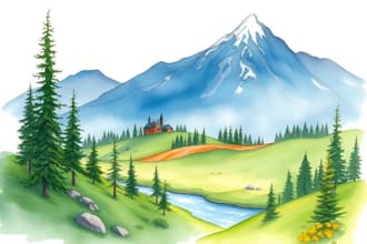 make watercolor landscape design