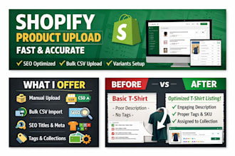 add shopify products with variants, tags and descriptions