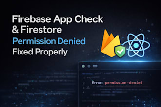 fix firebase permission denied and app check in react native