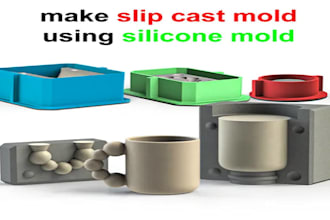 do 3d cad modelling silicon injection mold design manufacturing blow slipcasting