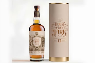 design luxury vintage crest logo for whiskey or premium brand