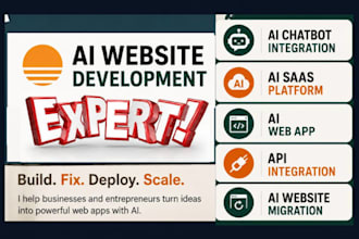 fix, build ai website, web application, ai saas app software development chatbot